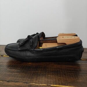 Orvis Men's Tasseled Driver Loafers Black Leather Size 9 Made‎ in Brazil